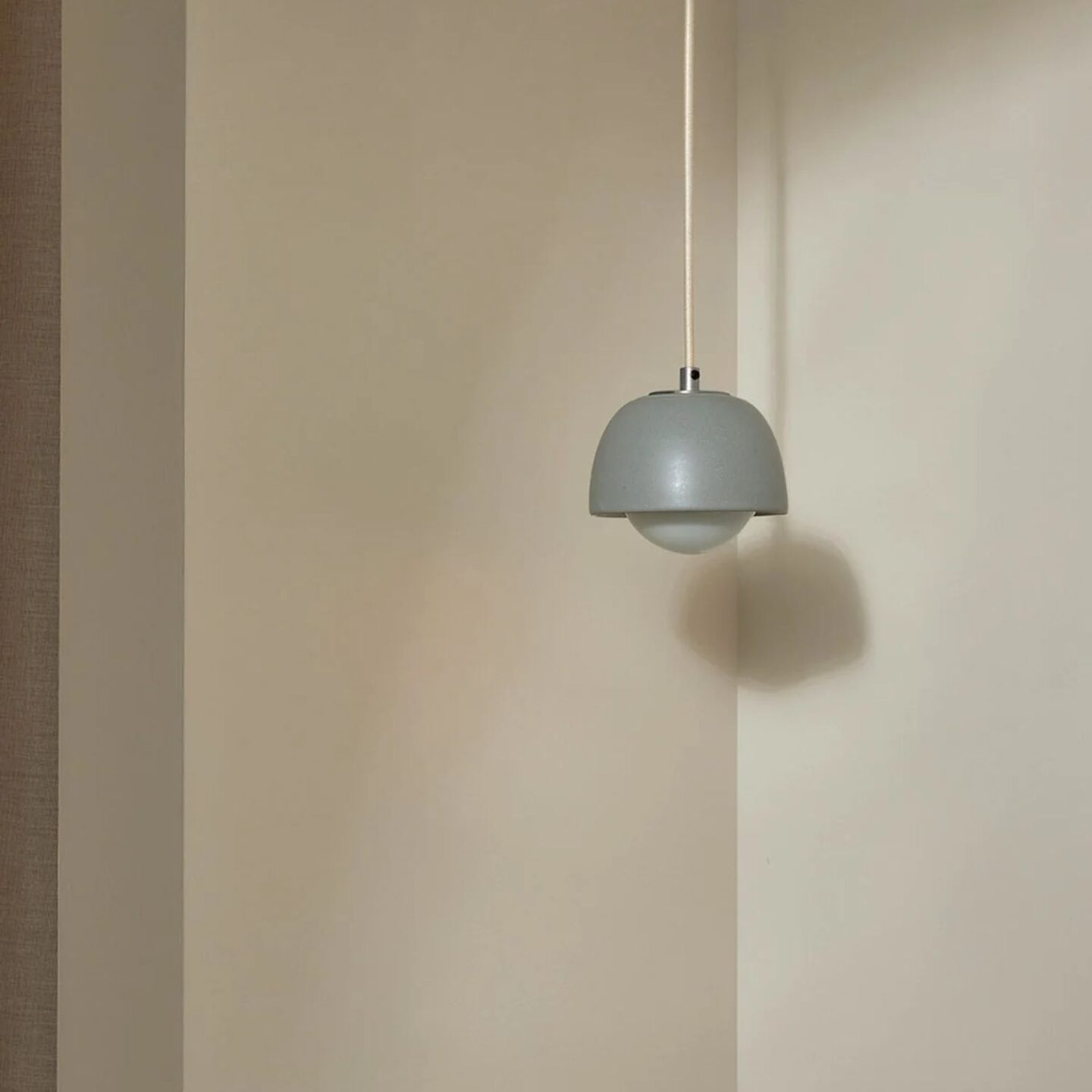 Terra 0 Pendant Light - Fabric Fog, Brushed Nickel
